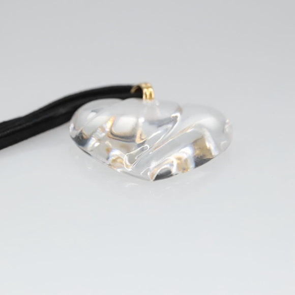 Baccarat Necklace Crystal Gzass Clear Black Gold Auth am7307