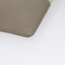 CELINE Clutch Bag Leather Gray White Auth am7315-7