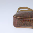 ETRO Paisley Shoulder Bag PVC Leather Brown Gold Auth am7332-10