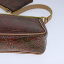 ETRO Paisley Shoulder Bag PVC Leather Brown Gold Auth am7332-11