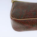 ETRO Paisley Shoulder Bag PVC Leather Brown Gold Auth am7332-12
