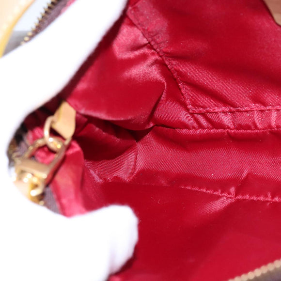 ETRO Paisley Shoulder Bag PVC Leather Brown Gold Auth am7332