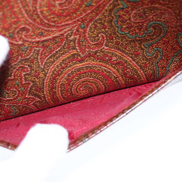 ETRO Paisley Shoulder Bag PVC Leather Brown Gold Auth am7332