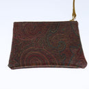 ETRO Paisley Shoulder Bag PVC Leather Brown Gold Auth am7332-23