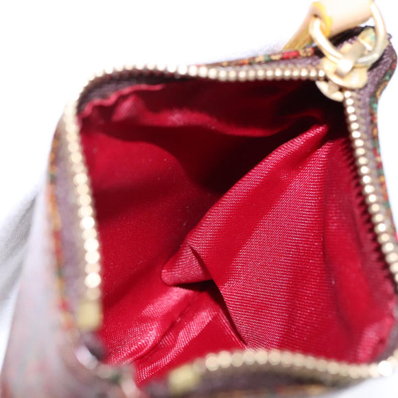 ETRO Paisley Shoulder Bag PVC Leather Brown Gold Auth am7332