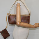 ETRO Paisley Shoulder Bag PVC Leather Brown Gold Auth am7332-28