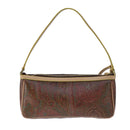 ETRO Paisley Shoulder Bag PVC Leather Brown Gold Auth am7332-3