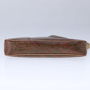 ETRO Paisley Shoulder Bag PVC Leather Brown Gold Auth am7332-9
