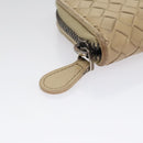 BOTTEGA VENETA INTRECCIATO Coin Purse Leather Beige Auth am7335-12