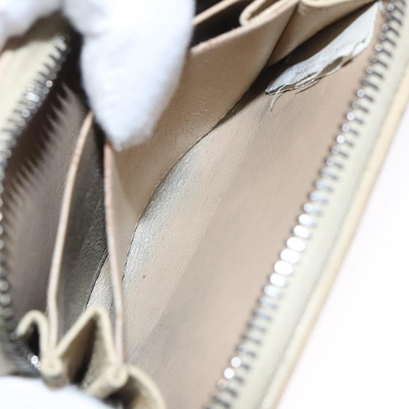 BOTTEGA VENETA INTRECCIATO Coin Purse Leather Beige Auth am7335