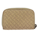 BOTTEGA VENETA INTRECCIATO Coin Purse Leather Beige Auth am7335-2