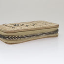 BOTTEGA VENETA INTRECCIATO Coin Purse Leather Beige Auth am7335-6