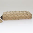 BOTTEGA VENETA INTRECCIATO Coin Purse Leather Beige Auth am7335-6
