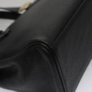Burberrys Hand Bag Leather Black Gold Auth am7338-14