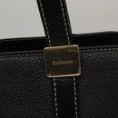 Burberrys Hand Bag Leather Black Gold Auth am7338-10