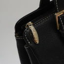 Burberrys Hand Bag Leather Black Gold Auth am7338-11