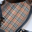 Burberrys Hand Bag Leather Black Gold Auth am7338-12