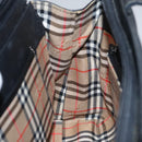 Burberrys Hand Bag Leather Black Gold Auth am7338-18