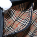 Burberrys Hand Bag Leather Black Gold Auth am7338-19