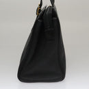 Burberrys Hand Bag Leather Black Gold Auth am7338-3