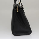 Burberrys Hand Bag Leather Black Gold Auth am7338-4