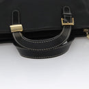 Burberrys Hand Bag Leather Black Gold Auth am7338-7