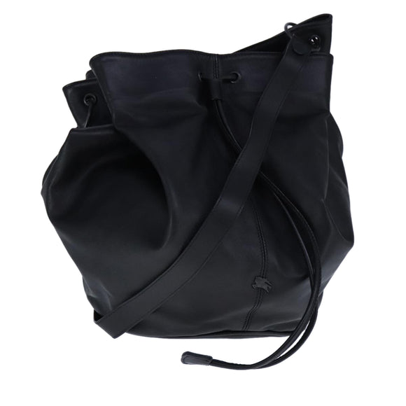 BURBERRY Shoulder Bag Leather Black Auth am7339