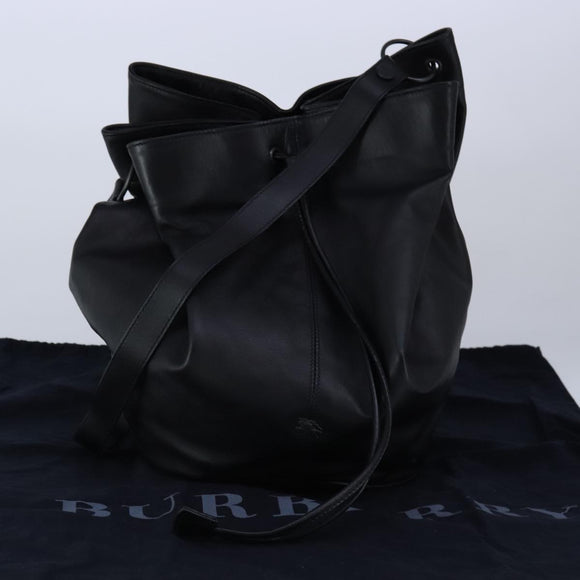 BURBERRY Shoulder Bag Leather Black Auth am7339