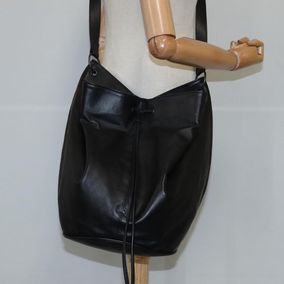 BURBERRY Shoulder Bag Leather Black Auth am7339