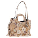 Coach Rogue 31 Hand Bag Leather Beige Auth am7357V-1