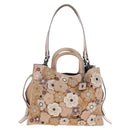 Coach Rogue 31 Hand Bag Leather Beige Auth am7357V-2