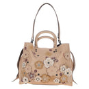 Coach Rogue 31 Hand Bag Leather Beige Auth am7357V-3