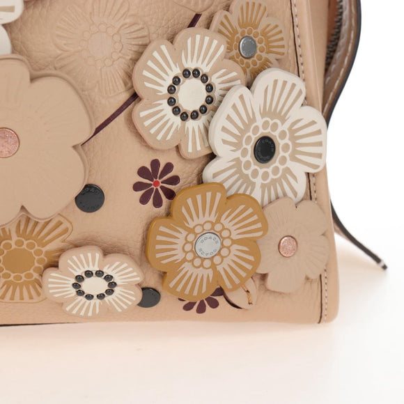 Coach Rogue 31 Hand Bag Leather Beige Auth am7357V