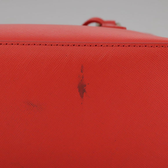 TORY BURCH Hand Bag Leather 2way Red Gold Auth am7378