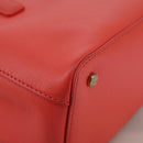 TORY BURCH Hand Bag Leather 2way Red Gold Auth am7378-10
