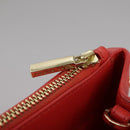 TORY BURCH Hand Bag Leather 2way Red Gold Auth am7378-26