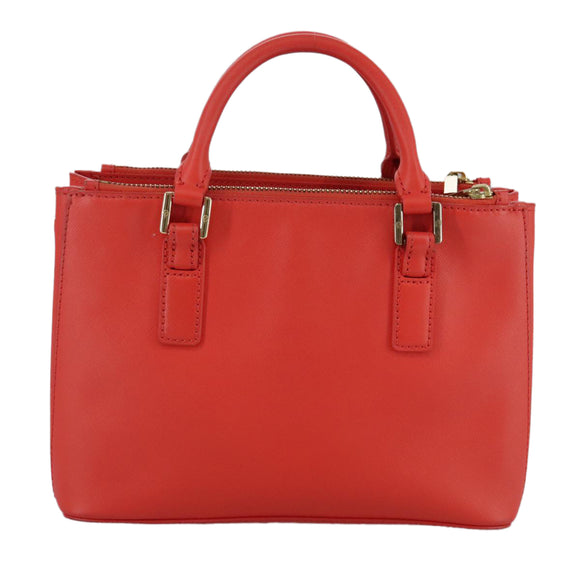 TORY BURCH Hand Bag Leather 2way Red Gold Auth am7378