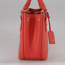 TORY BURCH Hand Bag Leather 2way Red Gold Auth am7378-3