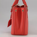 TORY BURCH Hand Bag Leather 2way Red Gold Auth am7378-4