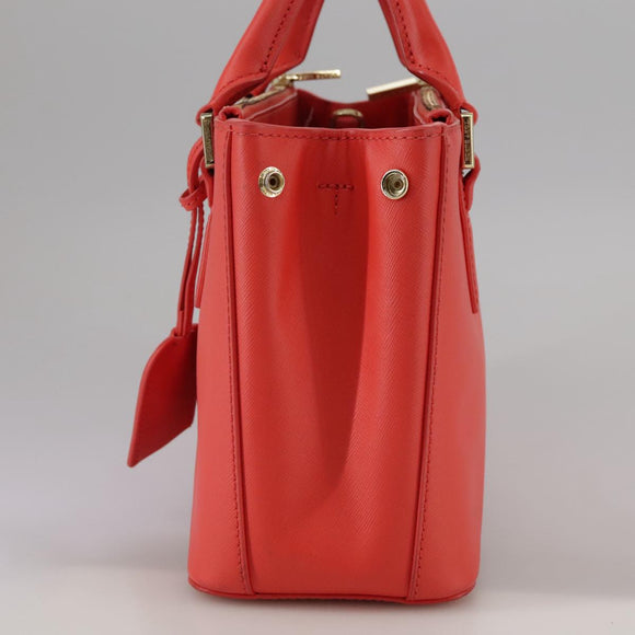 TORY BURCH Hand Bag Leather 2way Red Gold Auth am7378