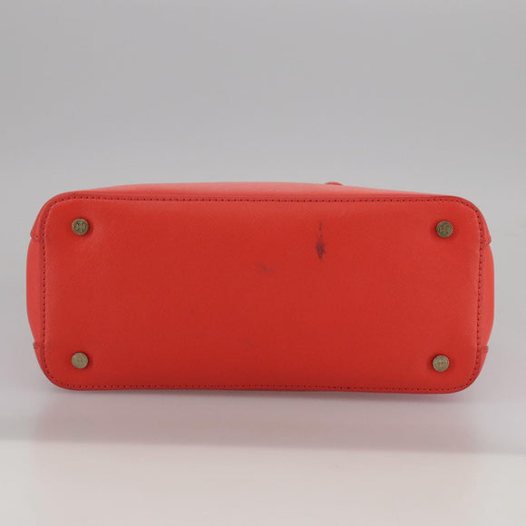 TORY BURCH Hand Bag Leather 2way Red Gold Auth am7378