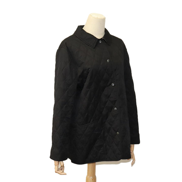 BURBERRY Quilted Jacket Polyester Black Auth am7381