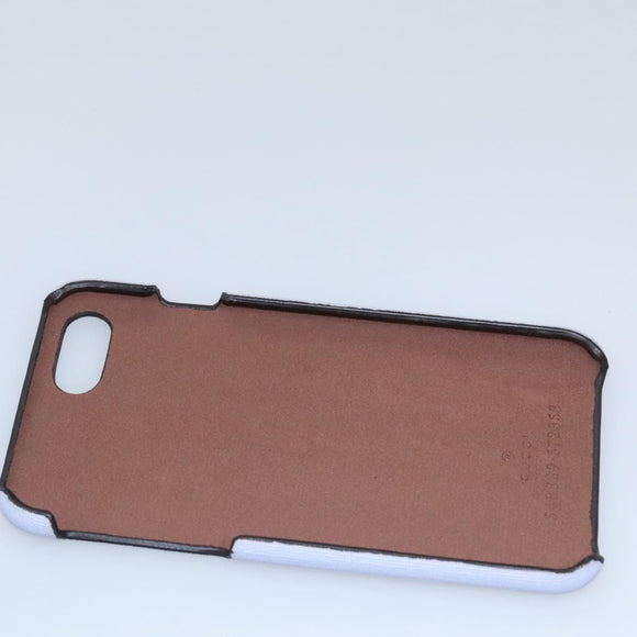 GUCCI Cat iphone8 iPhone Case PVC Leather Purple 548889 Auth am7392