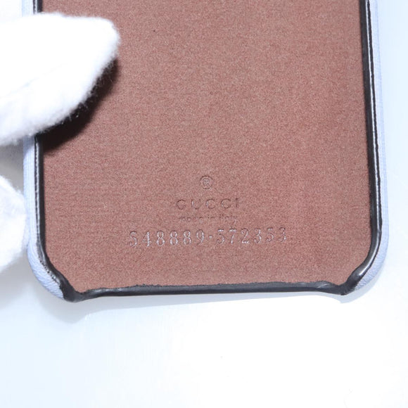 GUCCI Cat iphone8 iPhone Case PVC Leather Purple 548889 Auth am7392