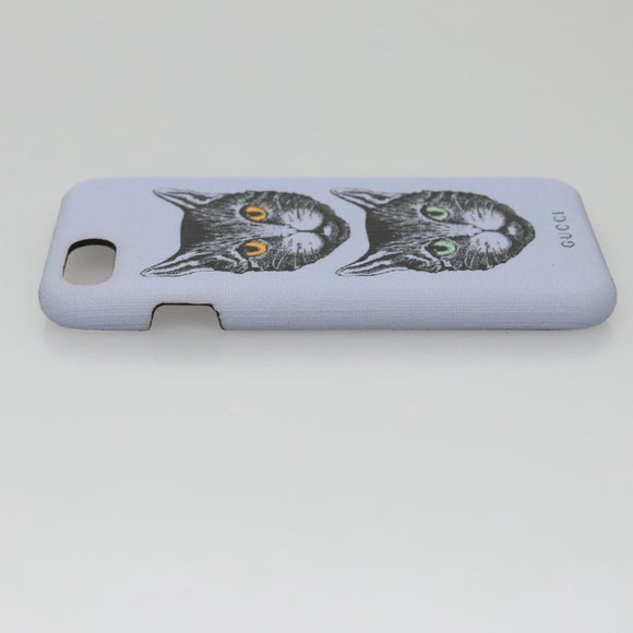 GUCCI Cat iphone8 iPhone Case PVC Leather Purple 548889 Auth am7392