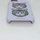GUCCI Cat iphone8 iPhone Case PVC Leather Purple 548889 Auth am7392-6