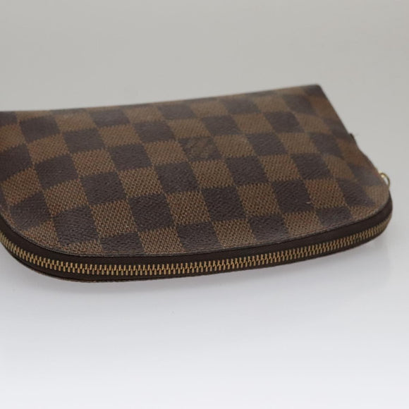 LOUIS VUITTON Damier Ebene Pochette Cosmetic PM Pouch N47516 LV Auth am7399