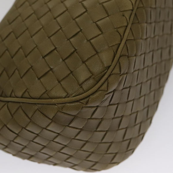 BOTTEGA VENETA INTRECCIATO Shoulder Bag Leather Khaki 143276 Auth am7407