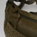 BOTTEGA VENETA INTRECCIATO Shoulder Bag Leather Khaki 143276 Auth am7407-14