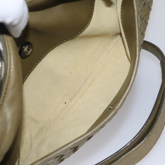 BOTTEGA VENETA INTRECCIATO Shoulder Bag Leather Khaki 143276 Auth am7407